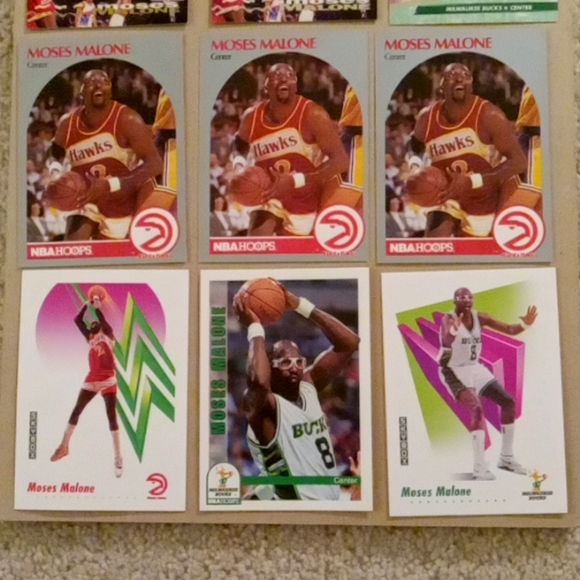 Lot of 33 Moses Malone Hawks, Bucks, and 76ers basketball cards - Picture 11 of 16